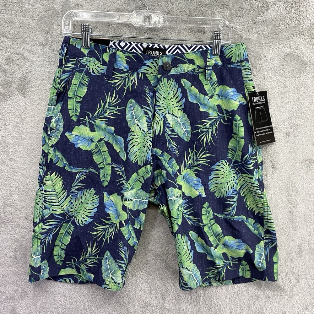 Trunks Surf & Swim Co Tropical Leaf Hybrid Shorts Men's 30 NWT